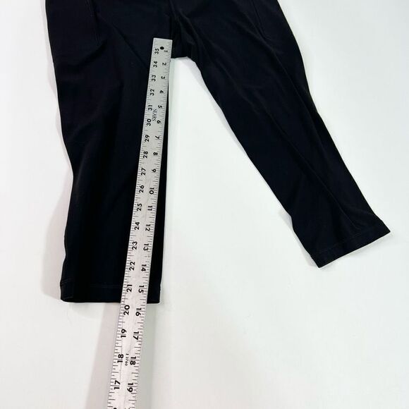 Athleta Capri Pants Women's SP Black Pullover High Rise Wide Waist Ankle Length - Picture 2 of 11